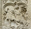 Panel 13:07 - Bearded knight fighting fending off a lion
